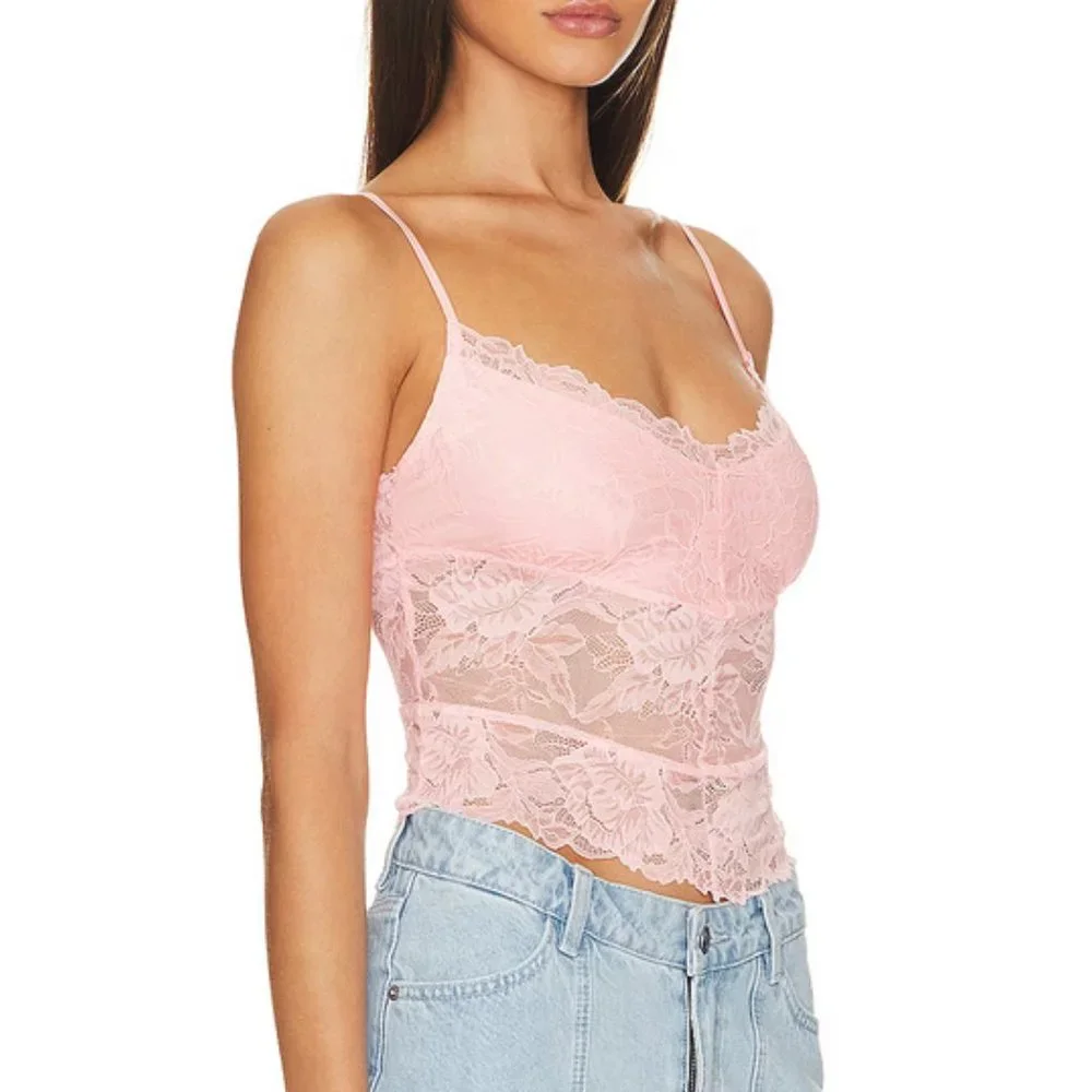 Free People Heart Eyes Cami in Petal Pusher Size S NWT
